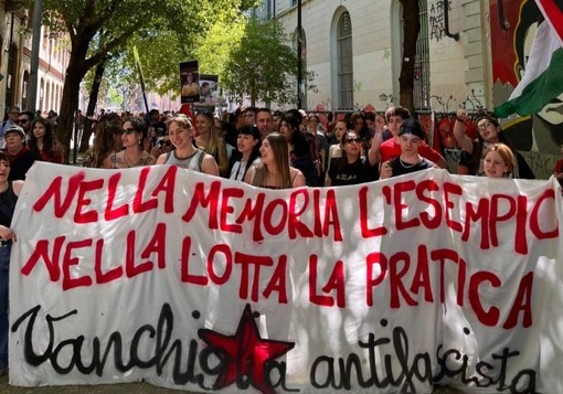 &quot;Vanchiglia è antifascista&quot;: corteo di antagonisti e pro Pal