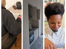 collage di foto con due ragazzi e un alloggio