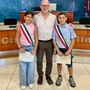 Esmail Haggag e Greta Morlino insieme all'assessore Alessandro Azzolina