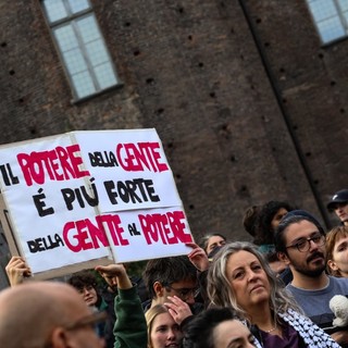 Un'immagine del corteo, ieri a Torino Un'immagine del corteo, ieri a Torino