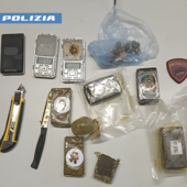 La doga sequestrata a bordo del camper in corso Traiano