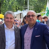 Nella foto da sinistra il parlamentare del territorio on. Alessandro Giglio Vigna e il consigliere regionale chivassese Gianluca Gavazza, presenti oggi alla Fiera.