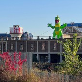 Dinosauro sui tetti dei Dock's Dora Dinosauro sui tetti dei Dock's Dora