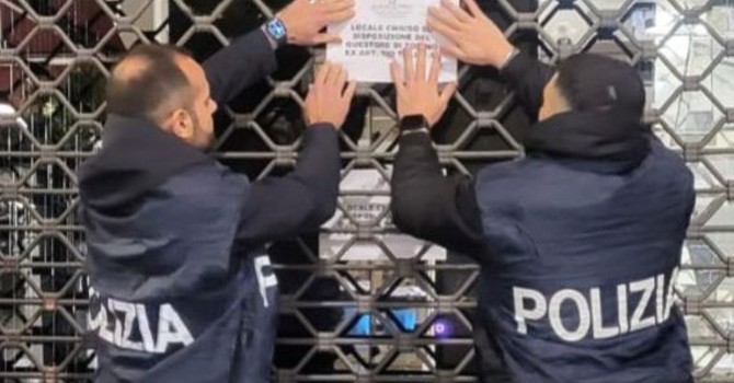 La Questura ha deciso lo stop all'attività per otto giorni, a partire dal 6 novembre La Questura ha deciso lo stop all'attività per otto giorni, a partire dal 6 novembre