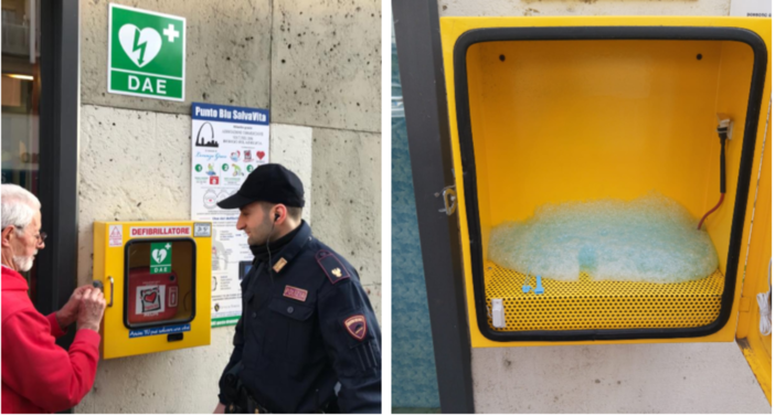 Rubato (per la seconda volta) un defibrillatore in centro: “Restituitelo, quell'oggetto salva vite&quot;