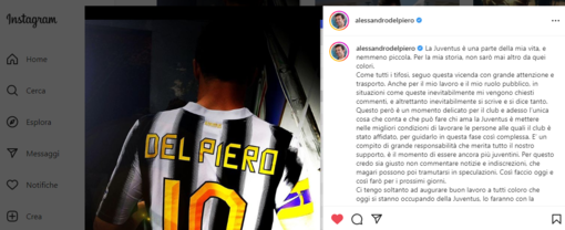 post su Instagram di Del Piero