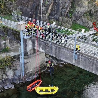 Una immagine dell'esercitazione dei Vigili del fuoco