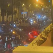 Un momento dei festeggiamenti di ieri sera