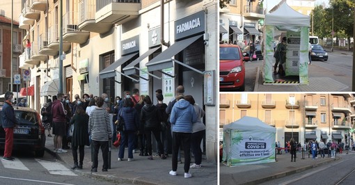 Green Pass obbligatorio al lavoro, a Torino farmacie prese d’assalto per i tamponi [FOTO]