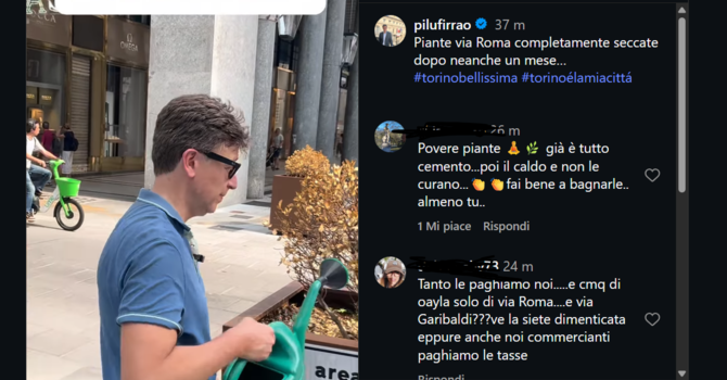 Un fotogramma del post pubblicato da Firrao (Torino Bellissima)