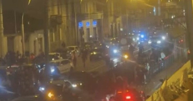 Un momento dei festeggiamenti di ieri sera