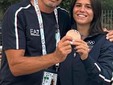 In foto Giulia Ghiglione con il suo allenatore Pierangelo Toniolo In foto Giulia Ghiglione con il suo allenatore Pierangelo Toniolo