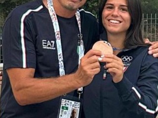 In foto Giulia Ghiglione con il suo allenatore Pierangelo Toniolo