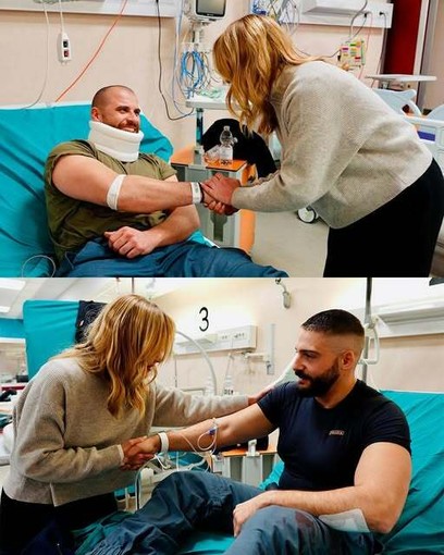 La premier in visita agli agenti feriti