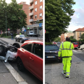 Uno degli ultimi incidenti avvenuti in via Plava Uno degli ultimi incidenti avvenuti in via Plava