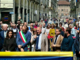 Taglio del nastro della &quot;rinnovata&quot; via Po con le autorità e i rappresentanti delle istituzioni (foto: Confesercenti Torino)