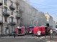 Incendio in un negozio di via Bologna, Vigili del fuoco in azione Incendio in un negozio di via Bologna, Vigili del fuoco in azione