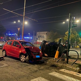 Brutto incidente all'incrocio tra corso Lepanto e corso Unione Sovietica