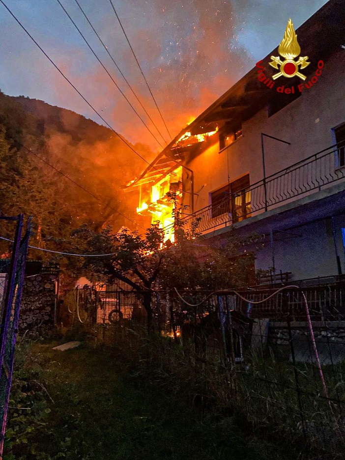 Incendio in un'abitazione di Salbertrand