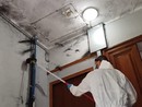 uomo in azione per spegnere incendio