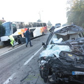 Una immagine del tremendo schianto di Arignano Una immagine del tremendo schianto di Arignano