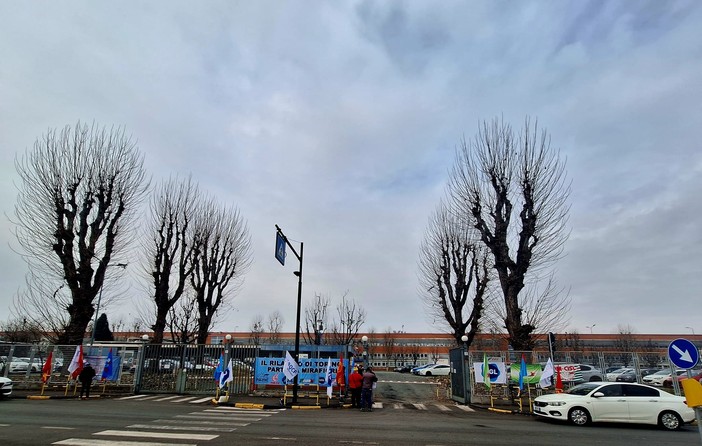 Volantinaggio davanti all'Iveco Volantinaggio davanti all'Iveco