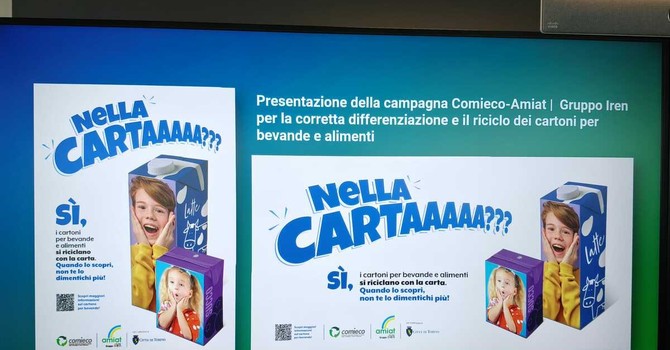 "Brick di latte e succhi nella cartaaaaa? Sì". A Torino al via la campagna di Comieco e Amiat