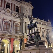 Luci d'artista al via con l'accensione di  &quot;Orizzonti&quot;, la nuova opera di Giovanni Anselmo [VIDEO]