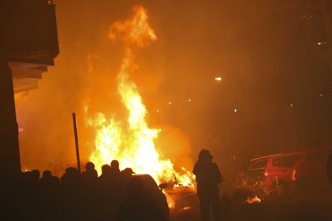 Una foto degli incidenti dello scorso sabato