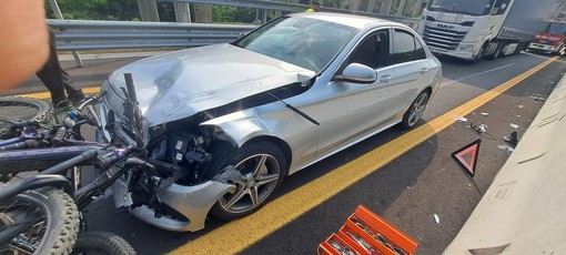 Brutto incidente sulla bretella Ivrea - Santhia'