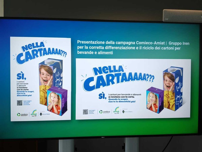 "Brick di latte e succhi nella cartaaaaa? Sì". A Torino al via la campagna di Comieco e Amiat "Brick di latte e succhi nella cartaaaaa? Sì". A Torino al via la campagna di Comieco e Amiat