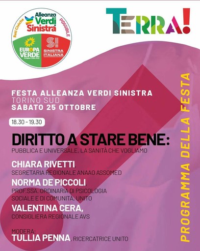 "Terra!":  La festa di Alleanza Verdi Sinistra Torino Sud sbarca a Moncalieri "Terra!":  La festa di Alleanza Verdi Sinistra Torino Sud sbarca a Moncalieri