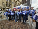 Manifestazione Lega davanti a Palazzo Nuovo