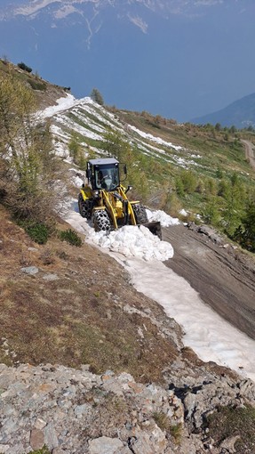 Lavori in corso per la riapertura della sp 173 dell'Assietta