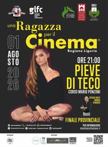 “Una Ragazza per il Cinema 2026” parte da Pieve di Teco: al via la stagione dei talenti in Liguria “Una Ragazza per il Cinema 2026” parte da Pieve di Teco: al via la stagione dei talenti in Liguria