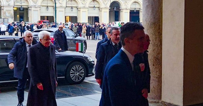 Il presidente della Repubblica, Sergio Mattarella, a Torino