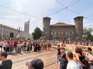 Manifestazione Pro Pal nel centro di Torino