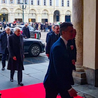 Il presidente della Repubblica, Sergio Mattarella, a Torino