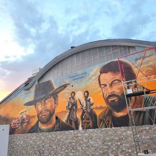 Il murale dedicato a Terence Hill e Bud Spencer
