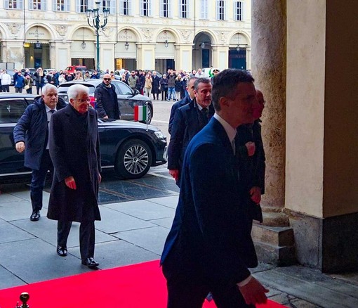 Il presidente della Repubblica, Sergio Mattarella, a Torino