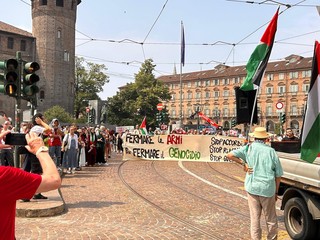 Manifestazione Pro Pal nel centro di Torino
