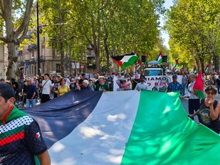 Manifestazione a favore della Palestina nel centro di Torino