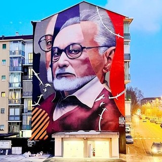 Il murale dedicato a Primo Levi a Nichelino