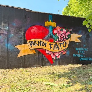 A Nichelino il murale “Prendi Fiato” torna a vivere