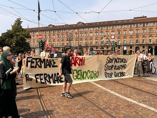 Manifestazione Pro Pal nel centro di Torino