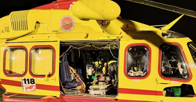 Grave incidente a Sant'Antonino di Susa: un ventenne portato in codice rosso al Cto con l'elisoccorso