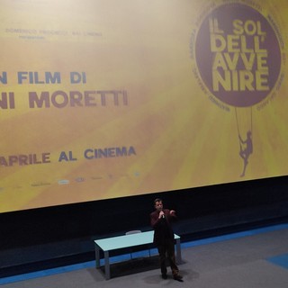 Nanni Moretti sul palco presenta un film