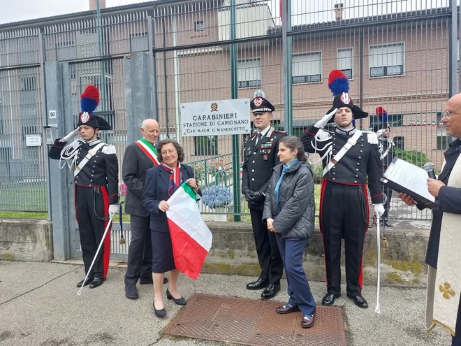 Cerimonia a Carignano in memoria di Giovanni Manescotto