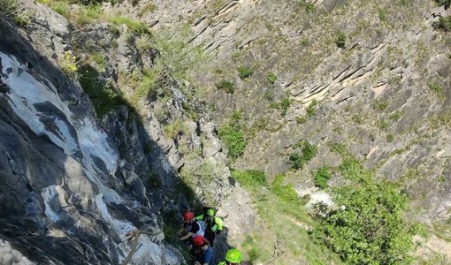 L'intervento dei soccorritori all'orrido di Foresto