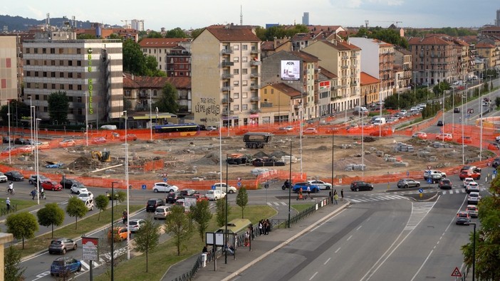 Immagine del maxi cantiere in piazza baldissera